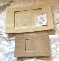 Top view showing both textured beige trays and PartyLite booklet