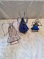 All three stained glass angels front view
