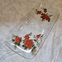 Full tray showing floral pattern and gold rim