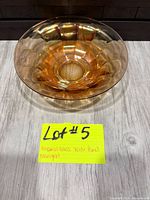 Top view of Imperial Glass marigold wide panel bowl