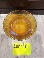 Top view of amber Weavetex glass bowl