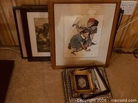 Group showing all frames leaning against wall