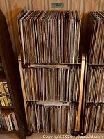 Full view of stand filled with records