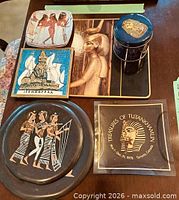 All six decorative pieces laid out on tabletop