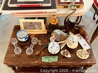 Overall view of all items arranged on table
