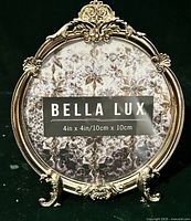 Front view showing entire Bella Lux gold round frame