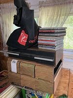 Overall lot with bag, CD stack and storage cases