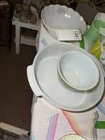 All three glass items grouped on table
