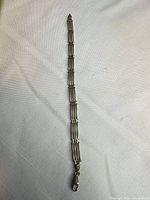 Full view of sterling silver bar-link bracelet