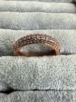 Top view showing pavé cubic zirconia rows