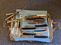 All flatware pieces arranged on tray