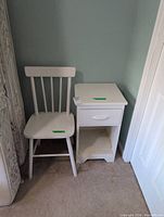 Chair and nightstand together