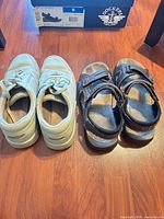 Both pairs of footwear together