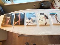 Five sealed pantyhose packages displayed