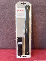 Front view of sealed Polar T34 transmitter and strap