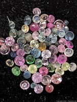 Close-up view of multicolored tourmaline gemstones