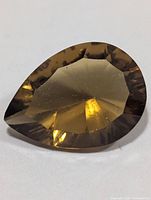 Front view pear-cut smoky quartz