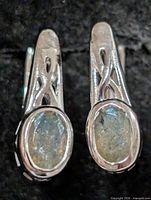 Front view showing labradorite stones and silver setting