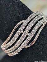Front view of sterling silver cubic zirconia ring