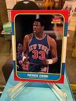 Front view of 1986 Fleer Patrick Ewing rookie card