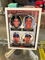 Front view of the 1993 Topps Top Prospects Shortstops card showing four players