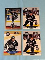 All four Wayne Gretzky cards laid out
