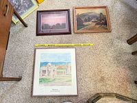 Overhead view of all three framed prints