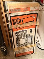 Box showing Hirsh Utility Steel Shelving model TLD820SN details
