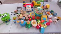Overall view of all toys on table