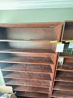 Full view of bookcase showing shelves and finish