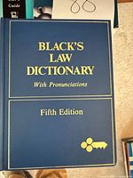 Front cover of Black’s Law Dictionary Fifth Edition