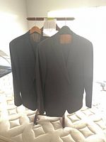 Two jackets hanging to show overall appearance and quantity