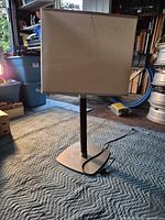 Full lamp with shade, cord visible