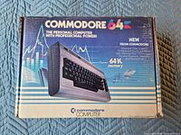 Retail box top with Commodore 64 branding and graphics
