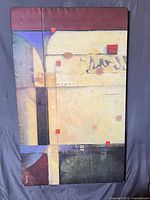 Full view of the abstract canvas showing entire artwork and signature