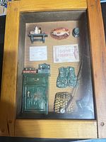 Front view of shadow box showing full diorama contents