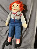 Front view of Raggedy Andy doll