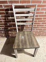 Front view showing ladder-back design and two-tone finish