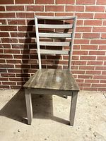 Front view of ladder-back dining chair