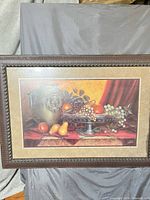 Front view of framed still life fruit print