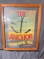 Front view showing entire framed sign and graphics