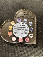 Front view showing full printed diagram and heart shape