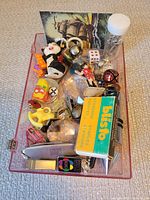 Overview of tray showing majority of assorted items