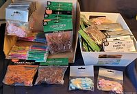 Overview of boxed assortment of sealed party pick packages