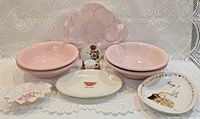 Front view showing all nine dinnerware pieces