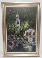 Full view of framed oil painting