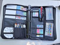 open carrying case with all contents visible