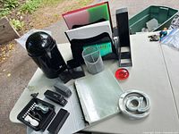 Group shot of all desk items displayed on table