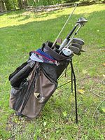 Full view of Ping Hoofer 2 bag with clubs and accessories