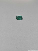 Front view of rectangular emerald gemstone